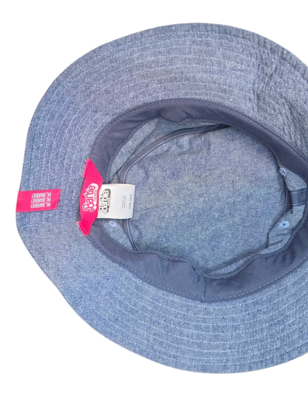 Barbie The Movie Heart Logo Blue Denim Bucket Hat - One Size